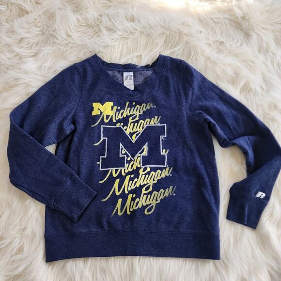 Russell Athletics Michigan University Wolverines graphic sweatshirt junior 11/13 - Picture 1 of 6